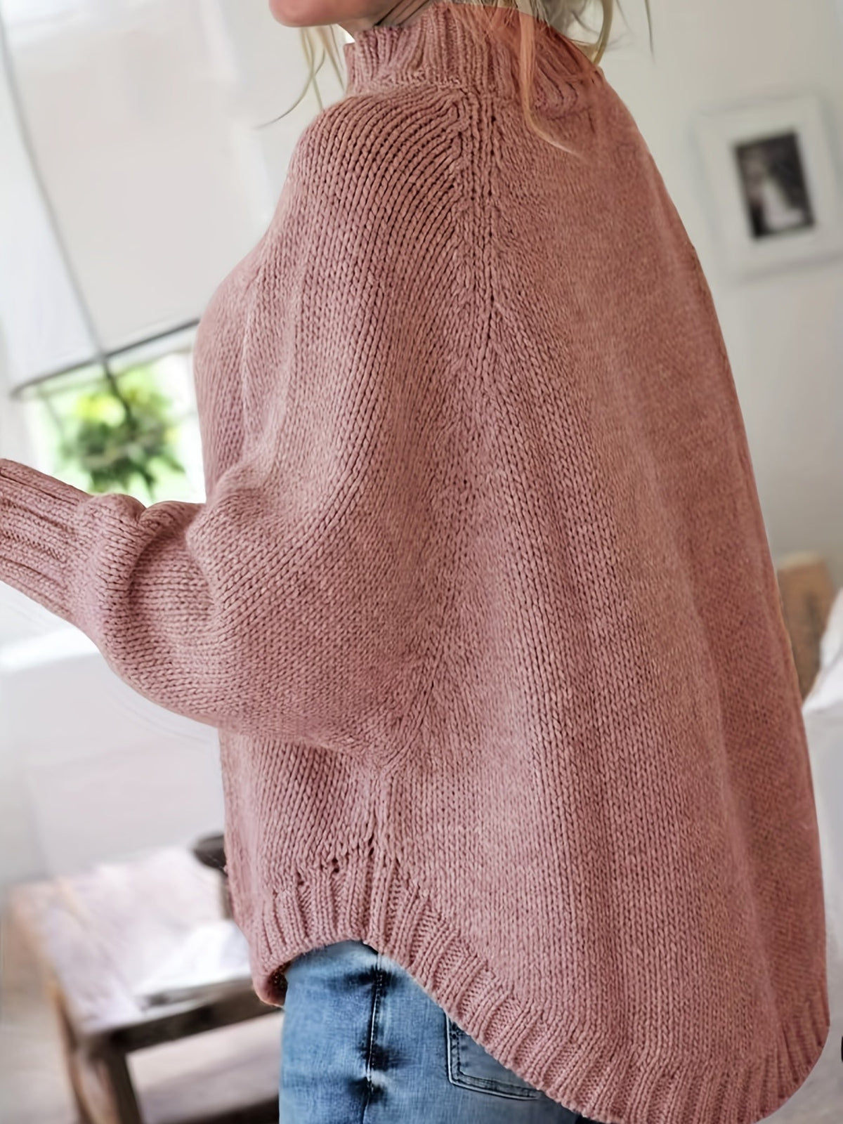 Women's Cozy Cable-Knit Turtleneck Relaxed Sweater