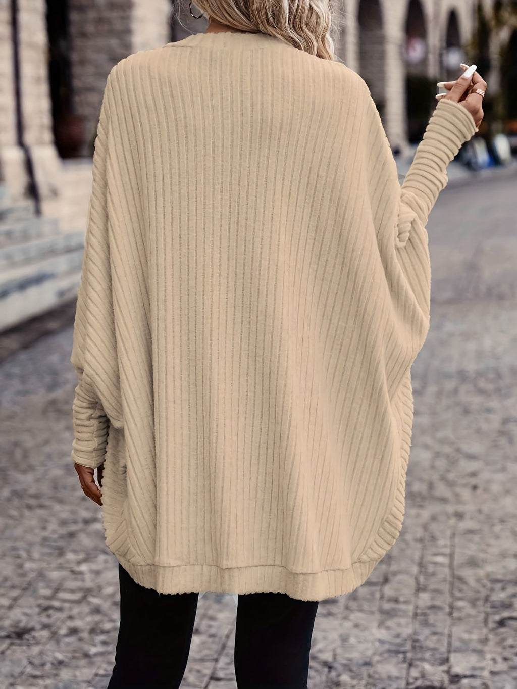 Women's Throw-On Rib Knit Wrap Cardigan