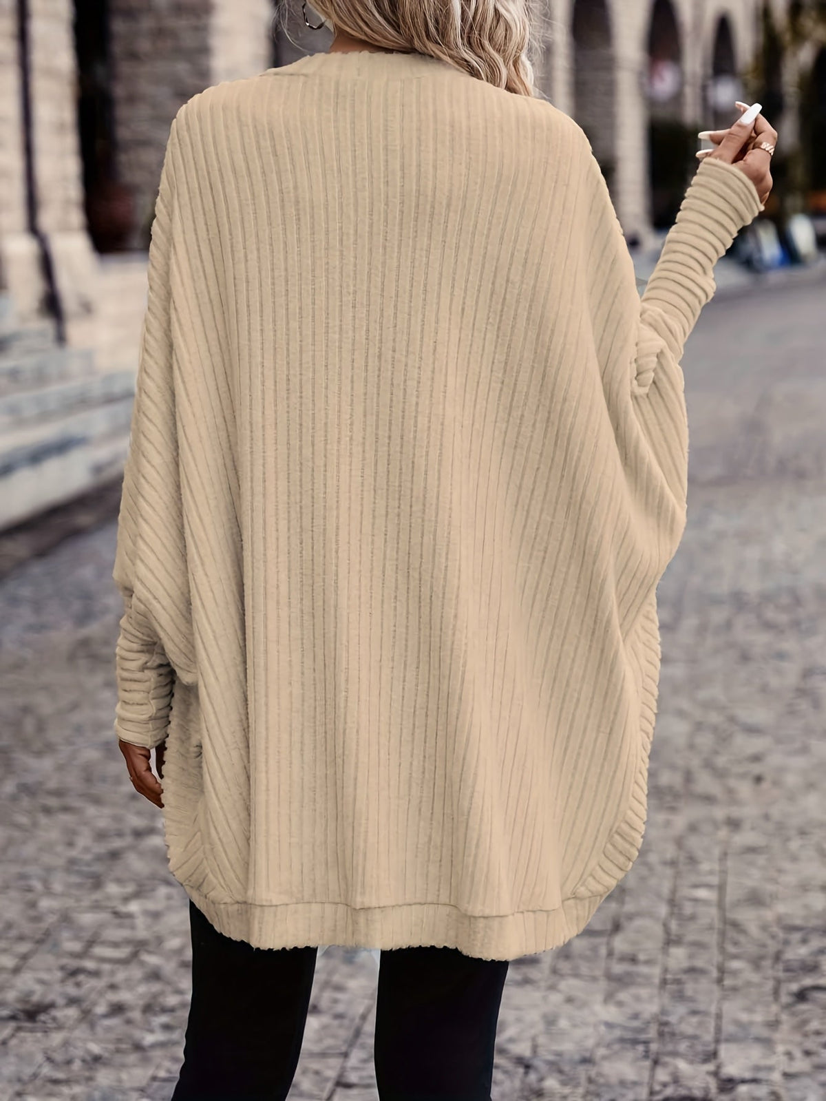 Women's Throw-On Rib Knit Wrap Cardigan