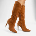 Women's Sleek Stiletto Knee-High Boots with Pointed Toe