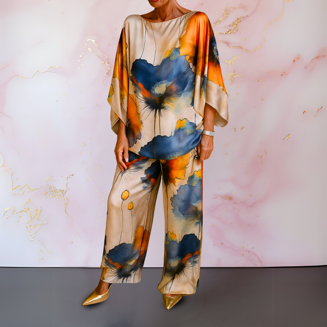 Women's Polished Satin Two Piece Coordinating Set