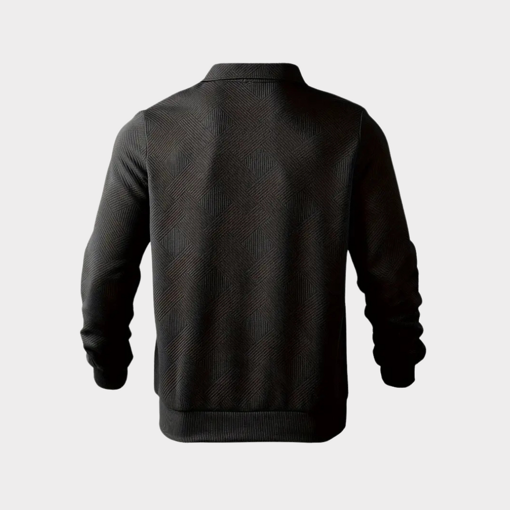 Men's Cool Weather Half Zip Textured Knit Sweatshirt