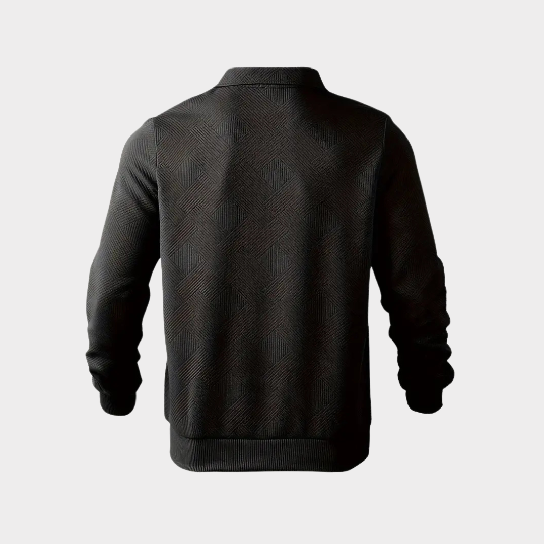 Men's Cool Weather Half Zip Textured Knit Sweatshirt
