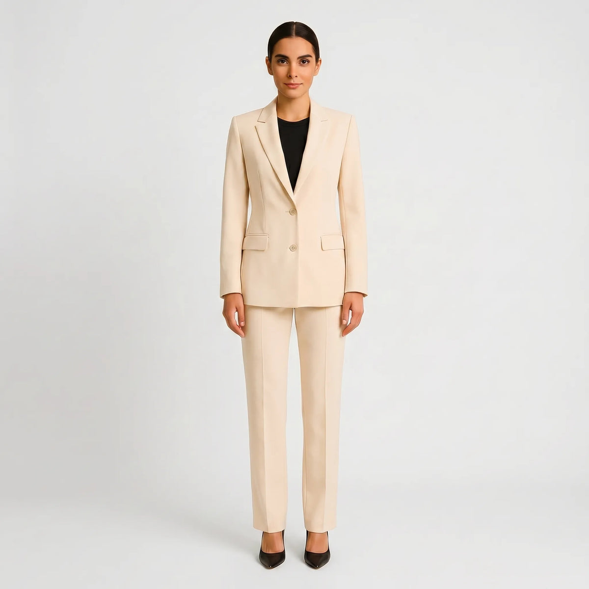 Women's Professional Pleated Pants Tailored Suit Set