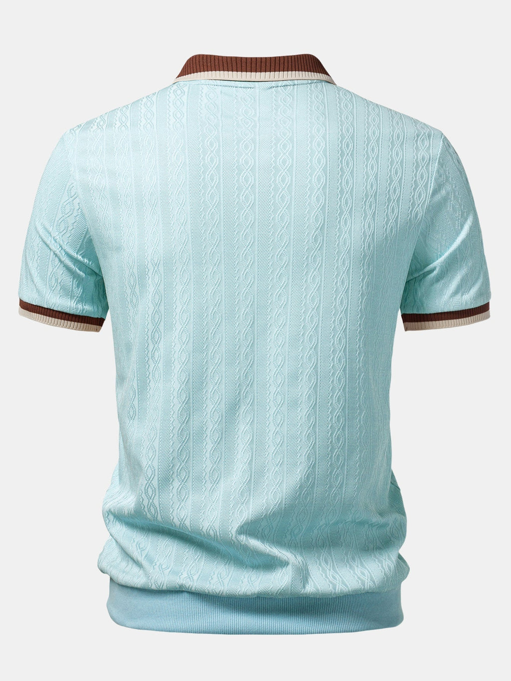 Men's Elevated Patterned Knit Half-Zip Polo Top