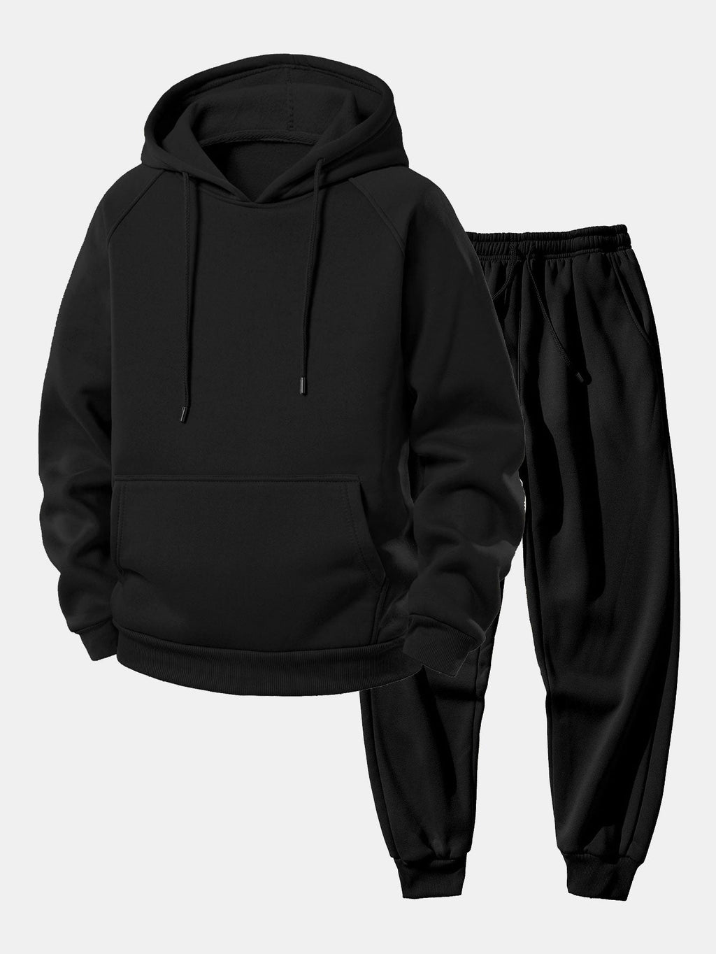 Men's Adjustable Hood Matching Hoodie Pants Sweatsuit