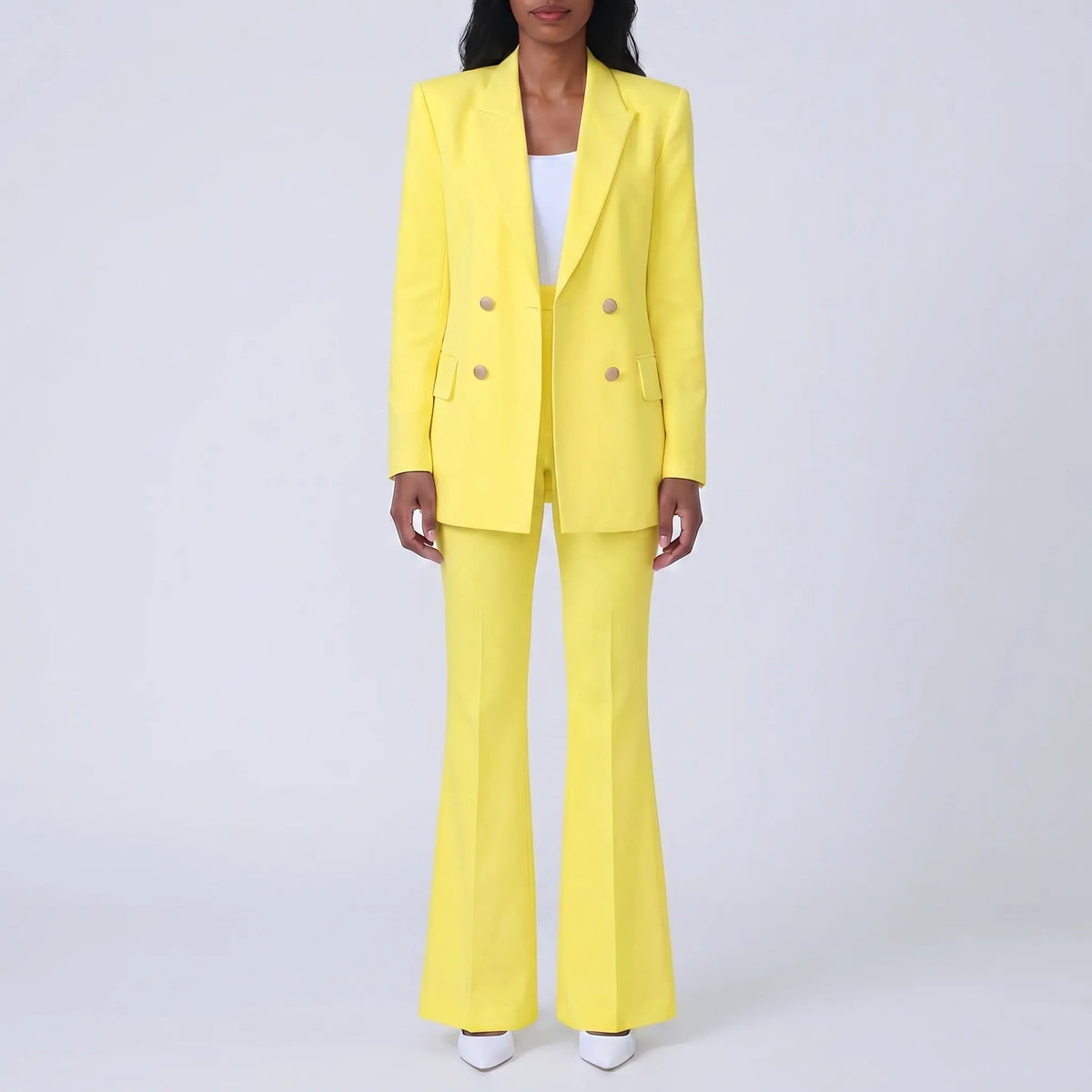 Women's Bold Power Dressing Blazer Flare Suit Set