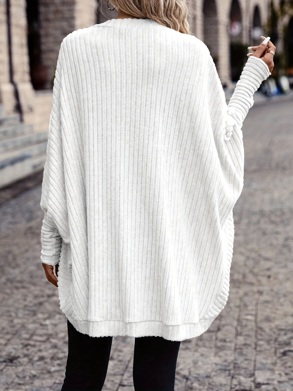 Women's Throw-On Rib Knit Wrap Cardigan