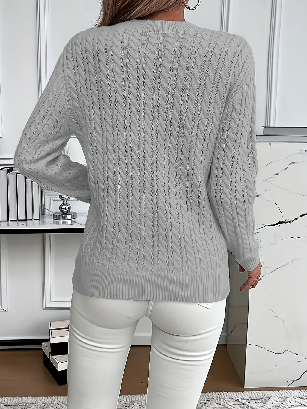 Women's Easy-Fit Classic Cable Sweater