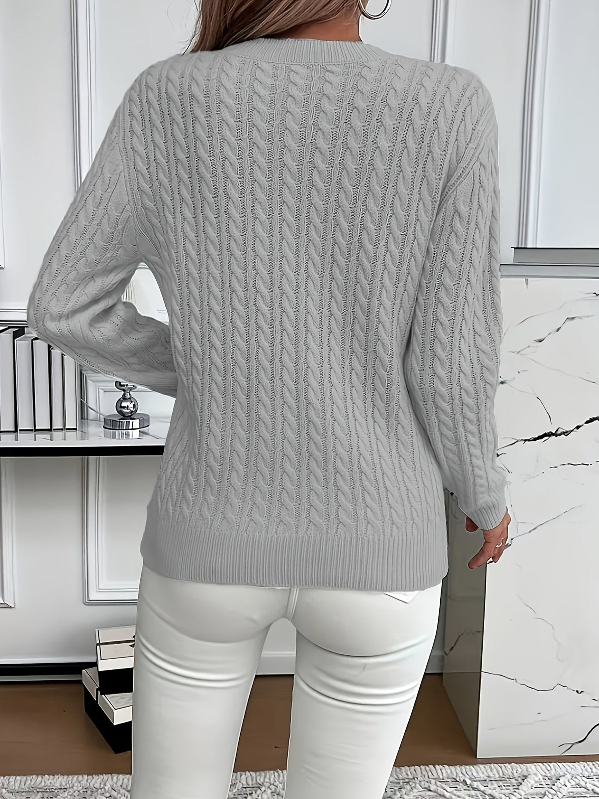 Women's Easy-Fit Classic Cable Sweater