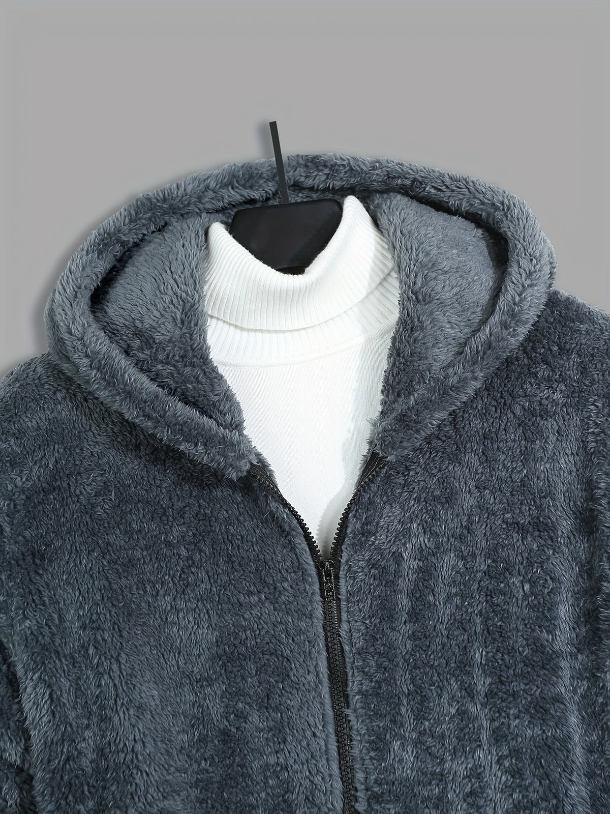 Men's Full Zip Hooded Cozy Plush Jacket