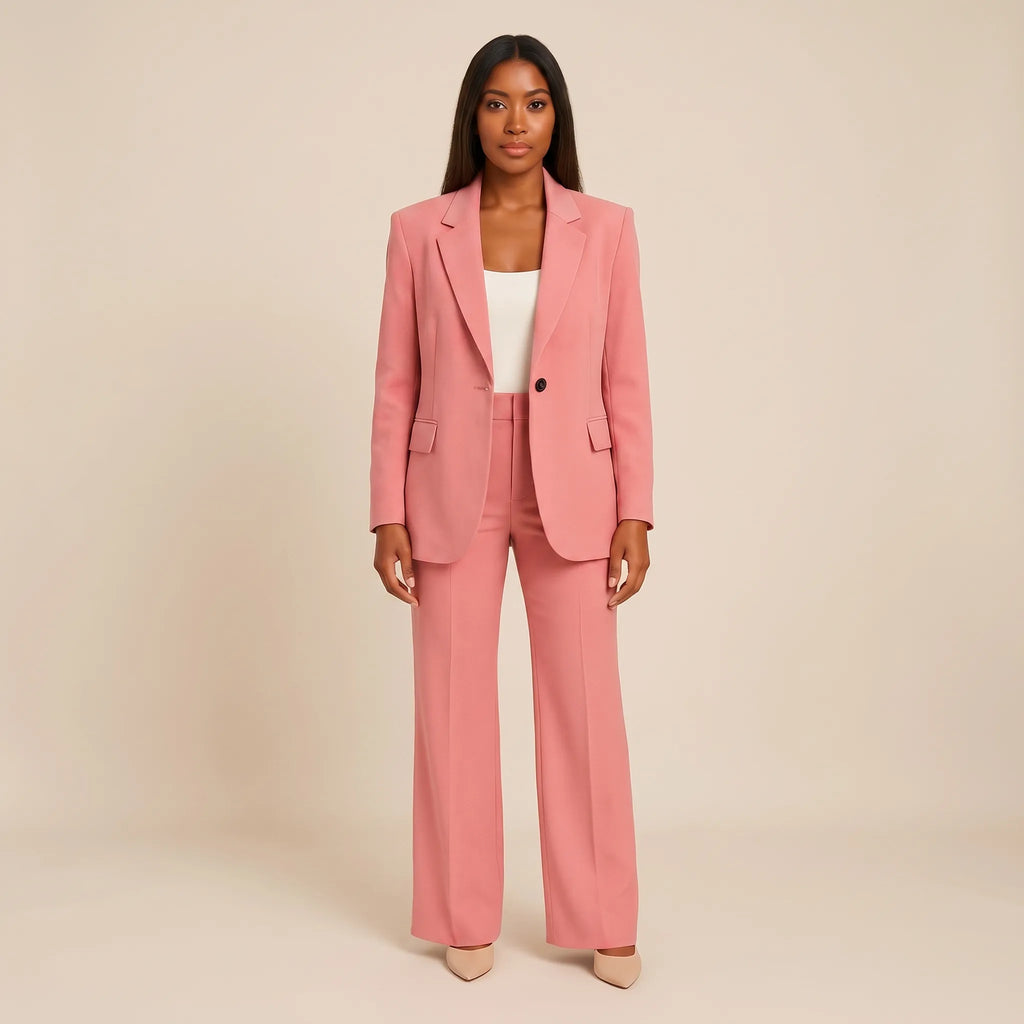 Women's Modern Workday Flare Pants Blazer Suit Set