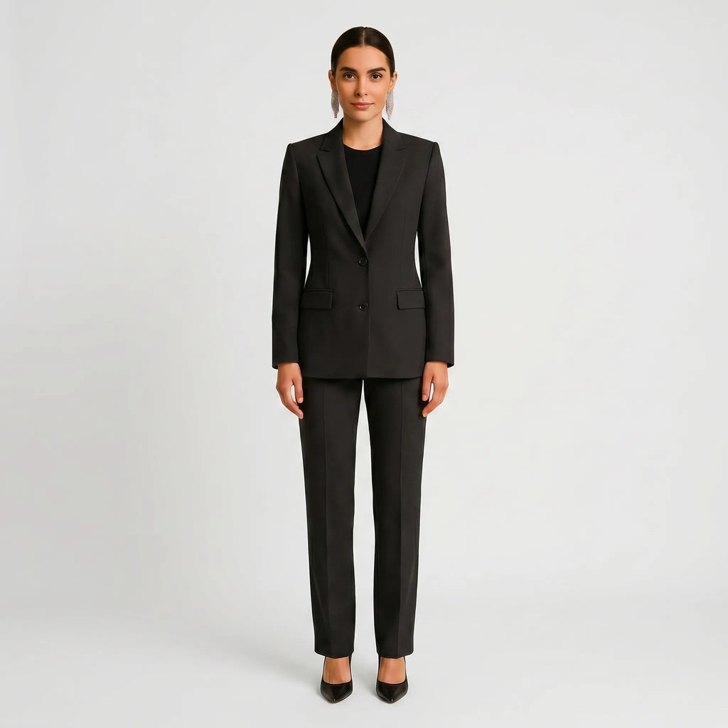 Women's Professional Pleated Pants Tailored Suit Set