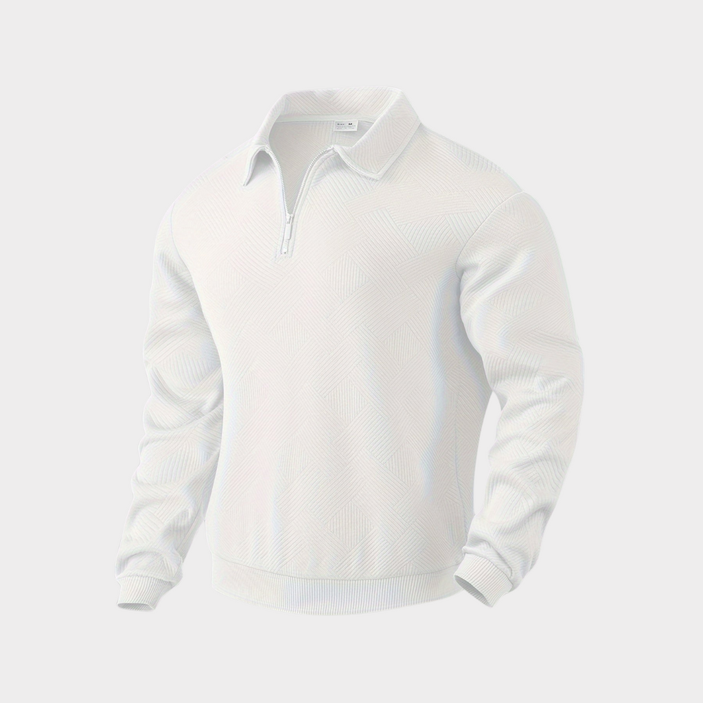 Men's Cool Weather Half Zip Textured Knit Sweatshirt