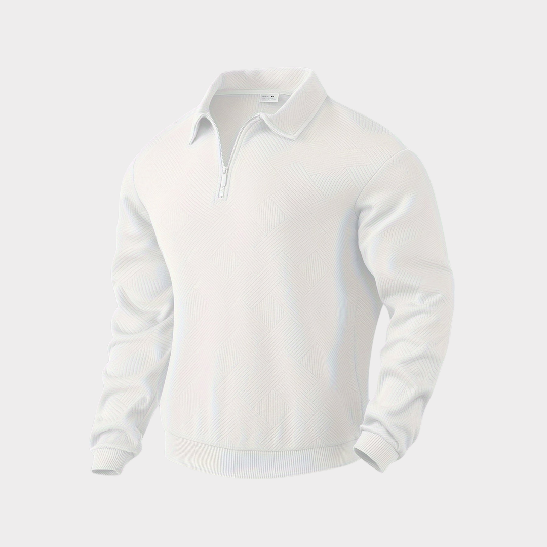 Men's Cool Weather Half Zip Textured Knit Sweatshirt