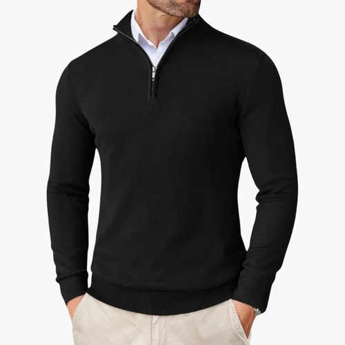 Men's Clean Line Quarter Zip Casual Sweater Top