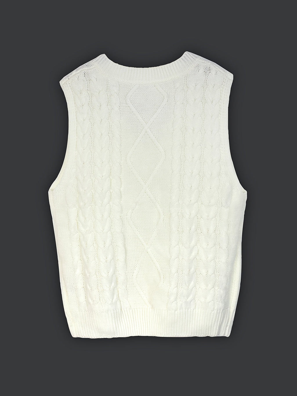 Women's Layering Knit Vest with Cable Pattern