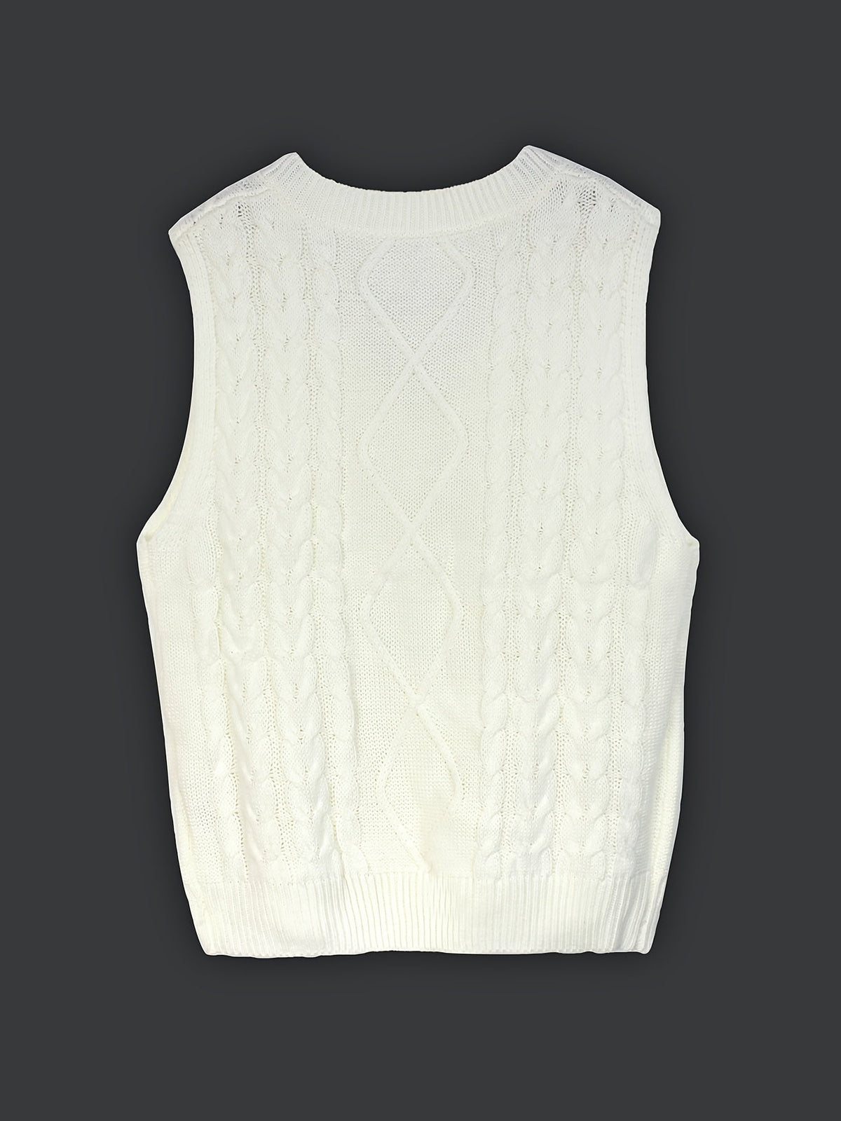 Women's Layering Knit Vest with Cable Pattern