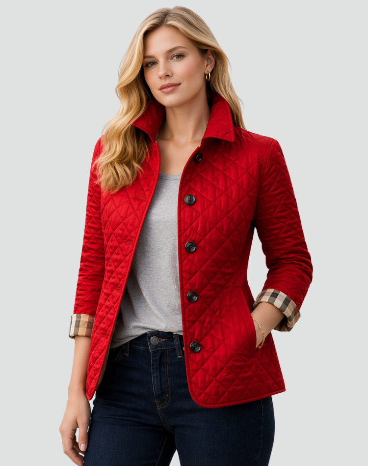 Women's Lightweight Padded Jacket with Button Front