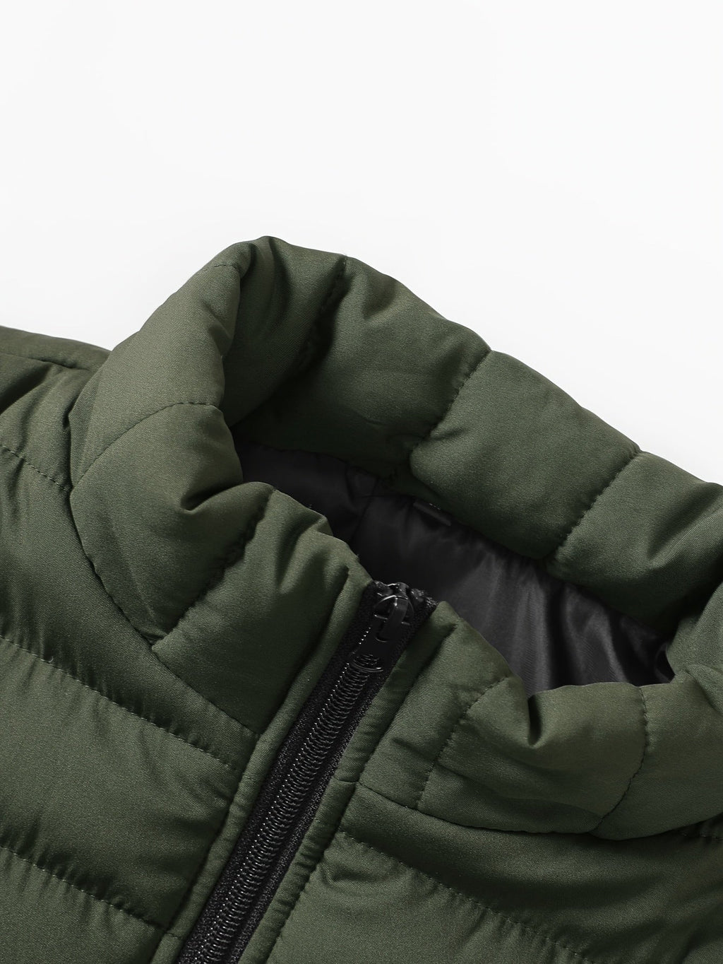 Men's Layering Vest with Quilting and Stand Collar