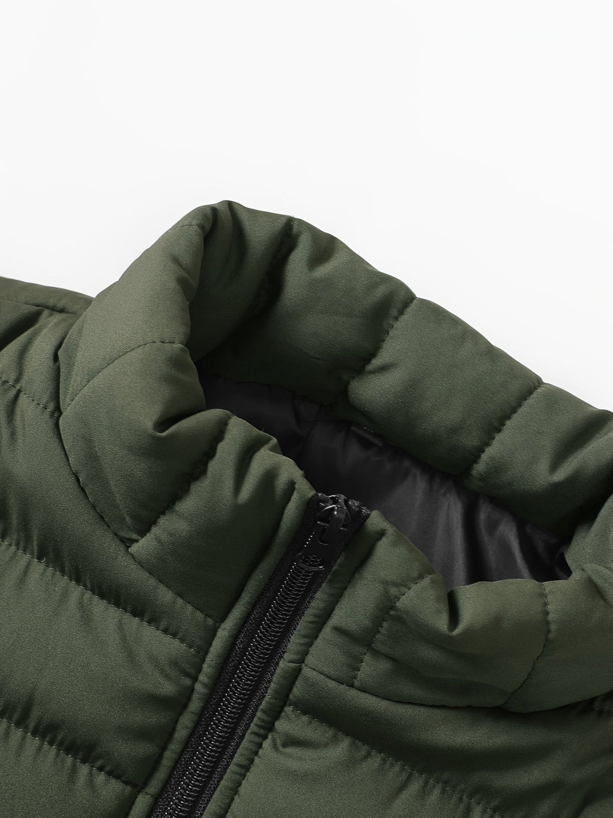 Men's Layering Vest with Quilting and Stand Collar