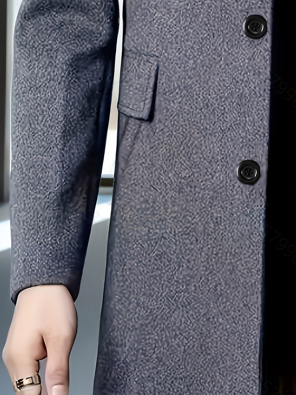 Men's Side Pocket Single Breasted Overcoat for Work