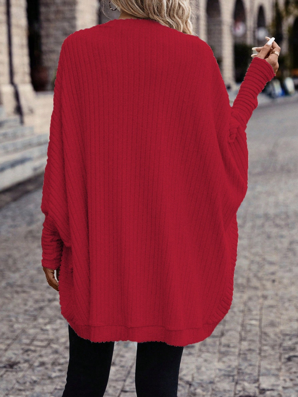 Women's Throw-On Rib Knit Wrap Cardigan