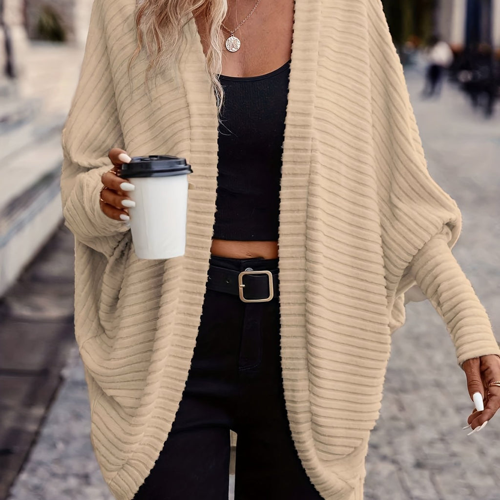 Women's Throw-On Rib Knit Wrap Cardigan