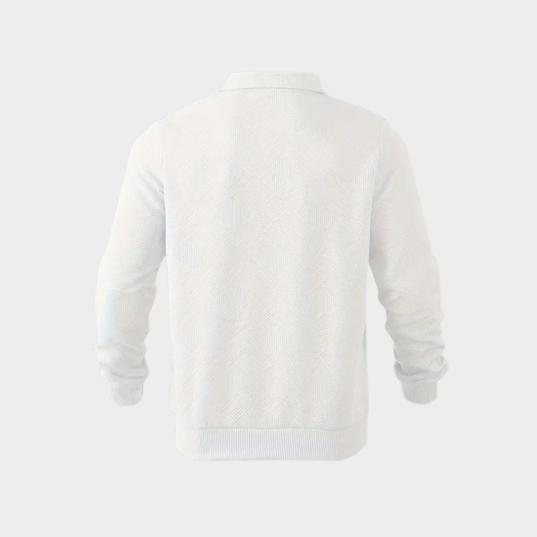 Men's Cool Weather Half Zip Textured Knit Sweatshirt