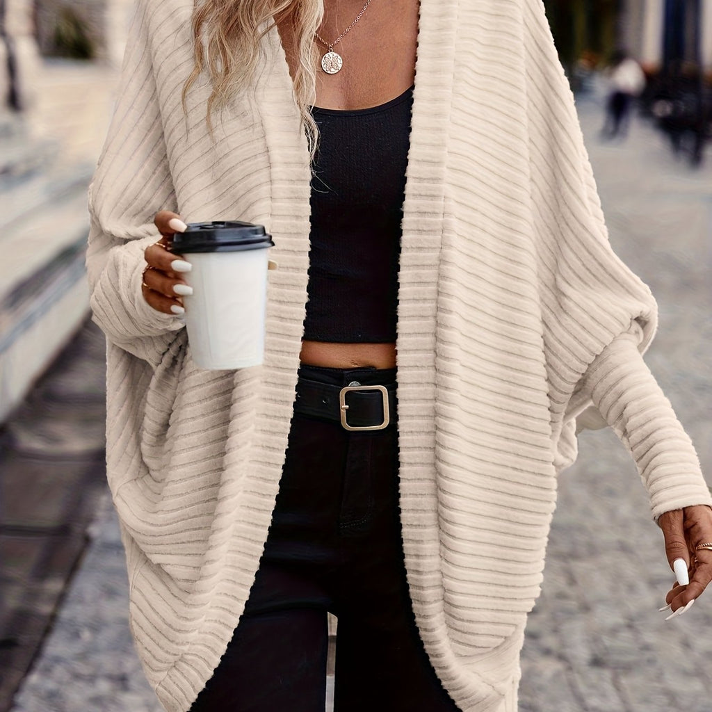 Women's Throw-On Rib Knit Wrap Cardigan