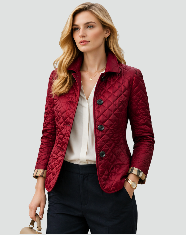 Women's Lightweight Padded Jacket with Button Front