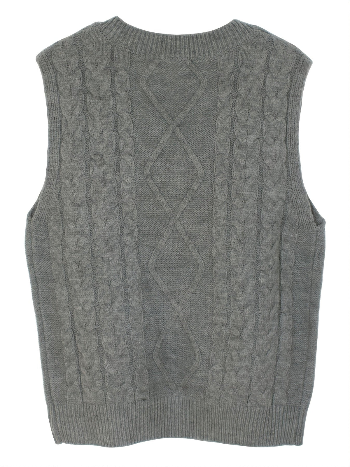 Women's Layering Knit Vest with Cable Pattern