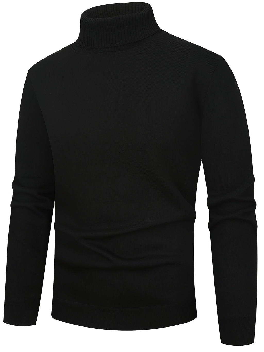 Men's Warm Lined Rollneck Pullover Knit Top