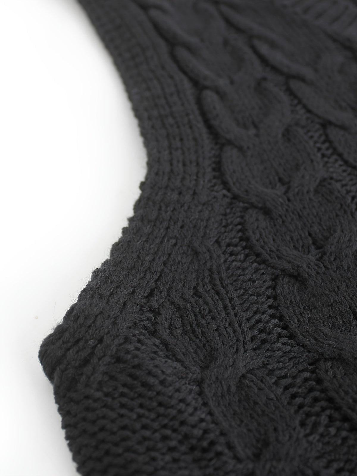 Women's Layering Knit Vest with Cable Pattern