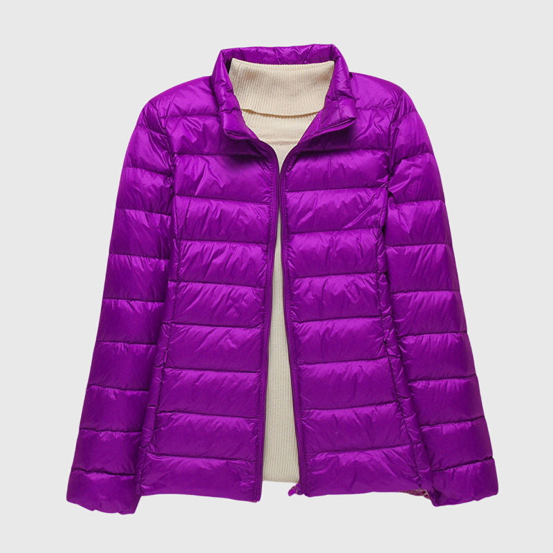 Women's Featherweight Quilted Coat with Stand Collar