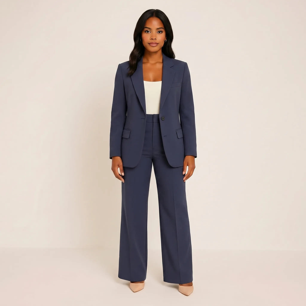 Women's Modern Workday Flare Pants Blazer Suit Set