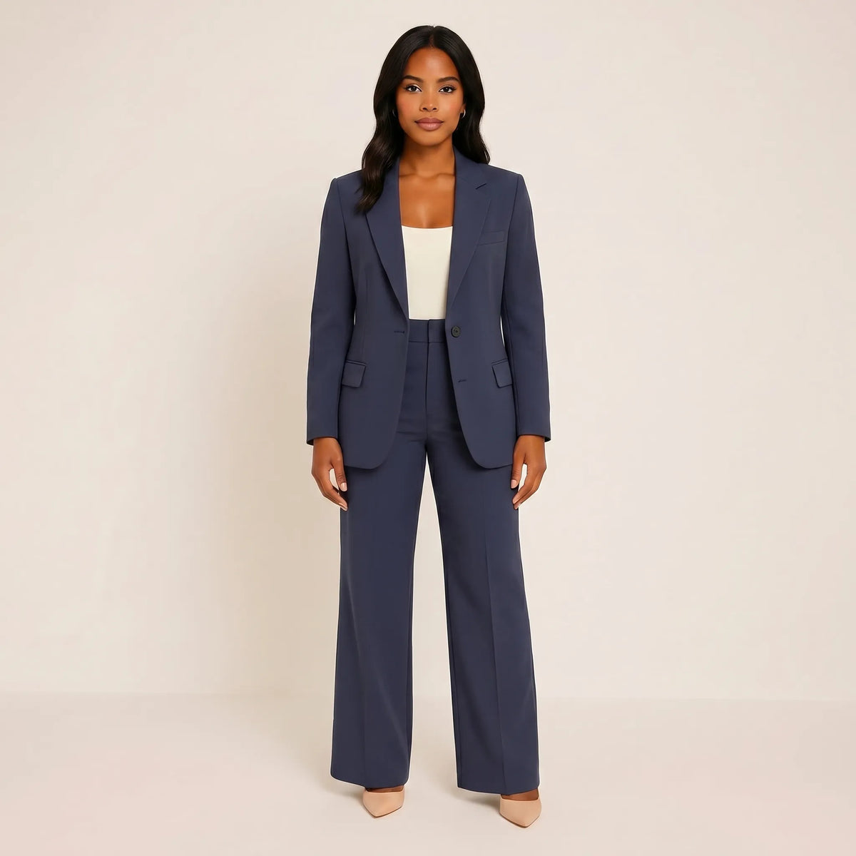 Women's Modern Workday Flare Pants Blazer Suit Set