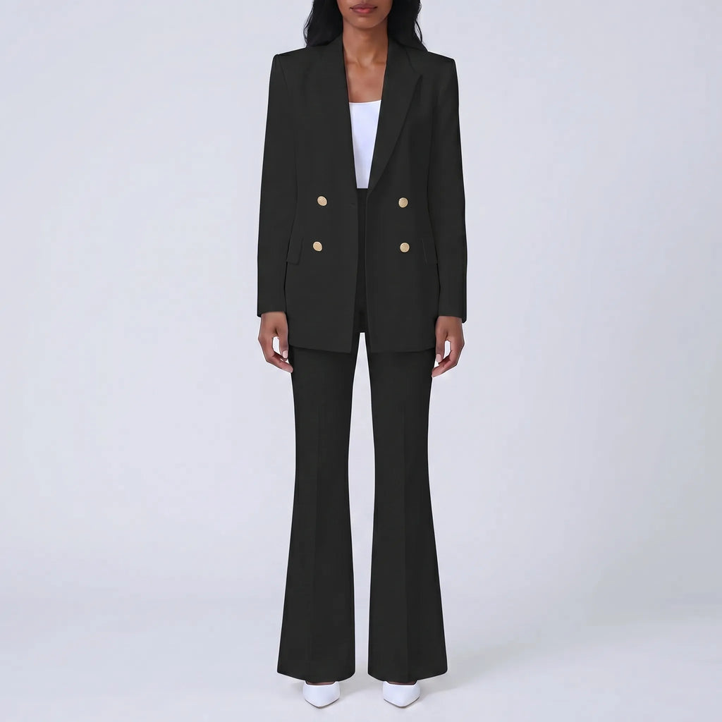 Women's Bold Power Dressing Blazer Flare Suit Set