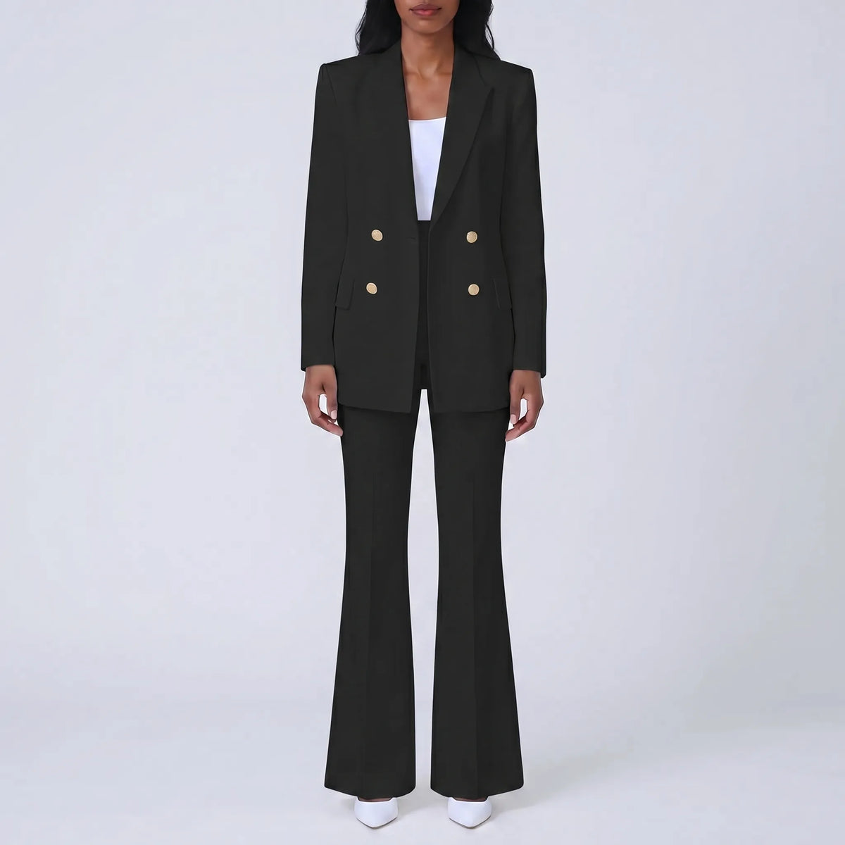 Women's Bold Power Dressing Blazer Flare Suit Set