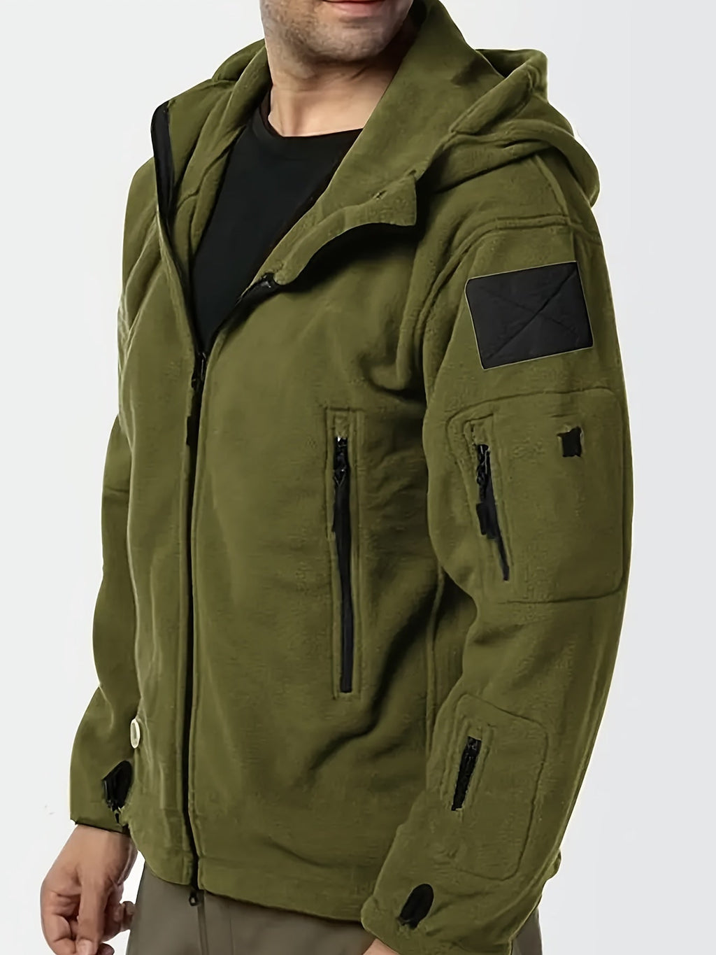 Men's Tough Insulated Hooded Jacket with Zip Pockets