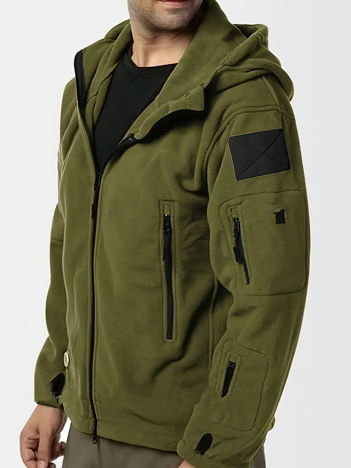 Men's Tough Insulated Hooded Jacket with Zip Pockets