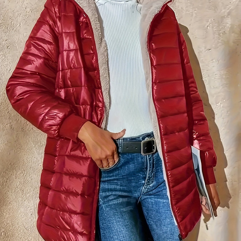 Women's Long Lined Quilted Puffer Coat