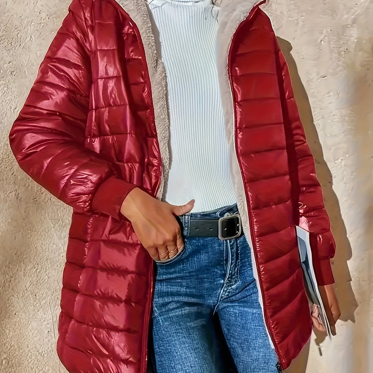 Women's Long Lined Quilted Puffer Coat