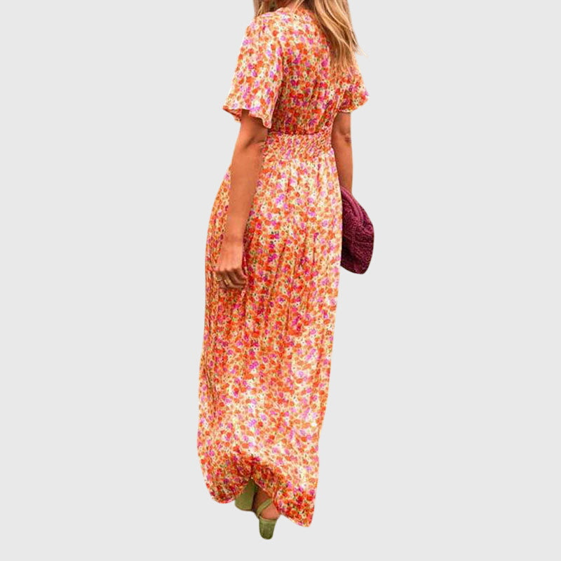 Women's Wrap Style Flattering Long Dress