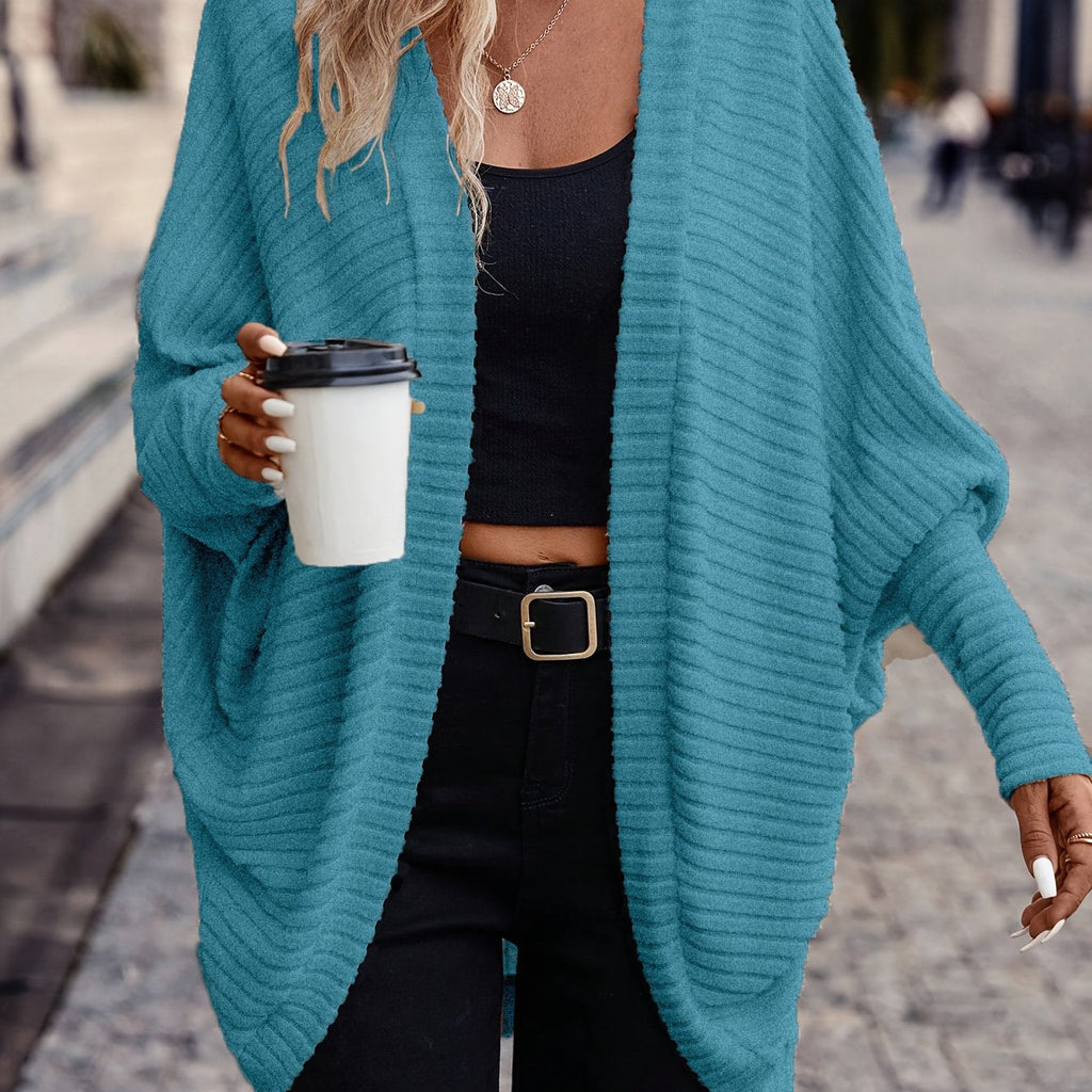 Women's Throw-On Rib Knit Wrap Cardigan