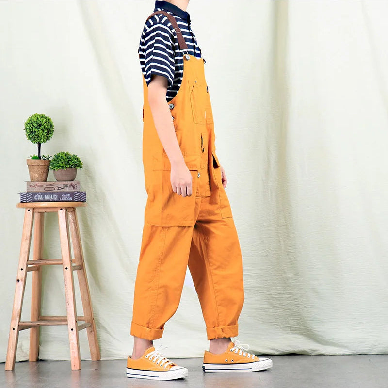 Men's Adjustable Strap Multi-Pocket Workwear Overalls