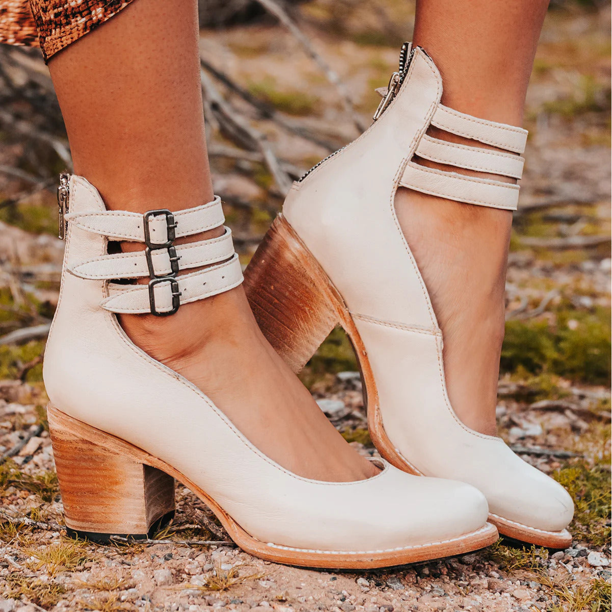 Women's Sturdy Square Block Heel Strapped Ankle Boots