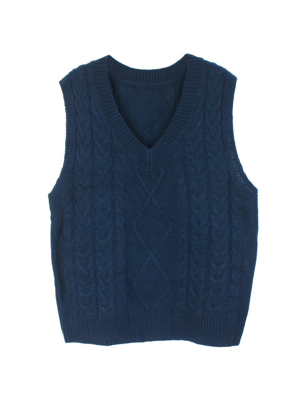Women's Layering Knit Vest with Cable Pattern