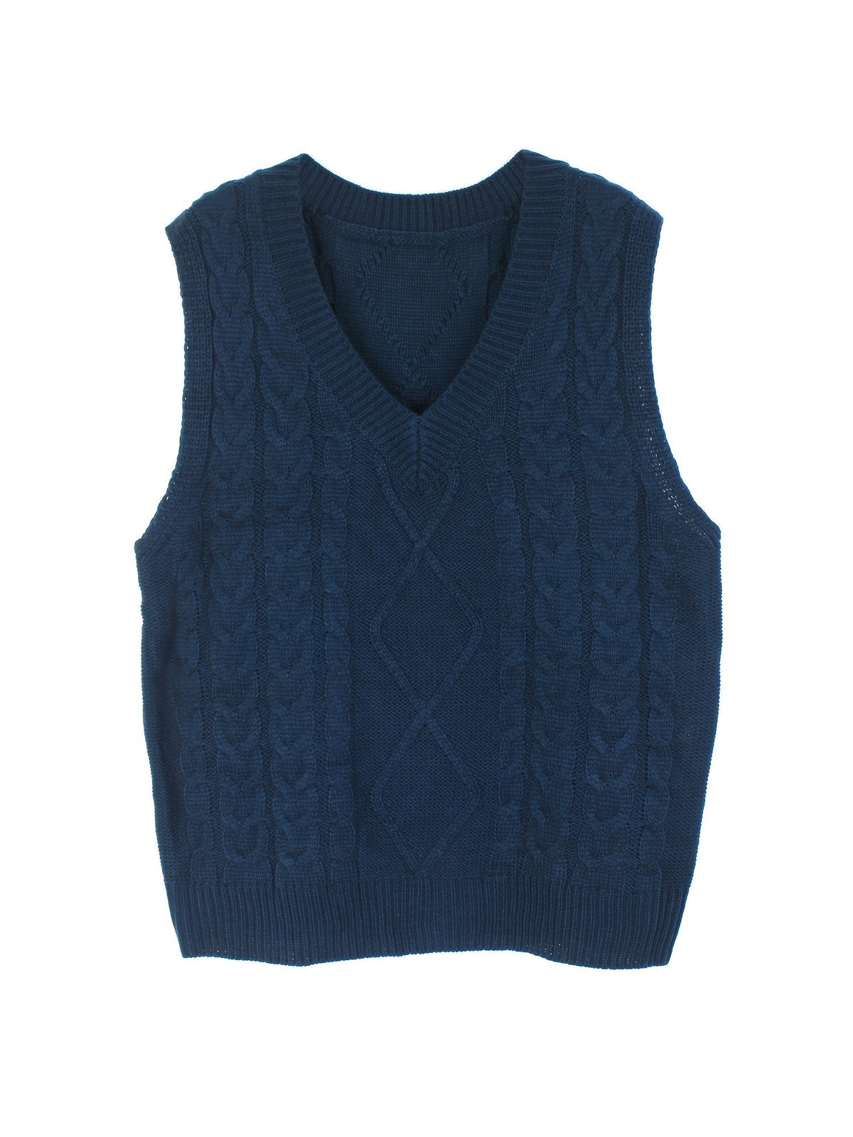 Women's Layering Knit Vest with Cable Pattern