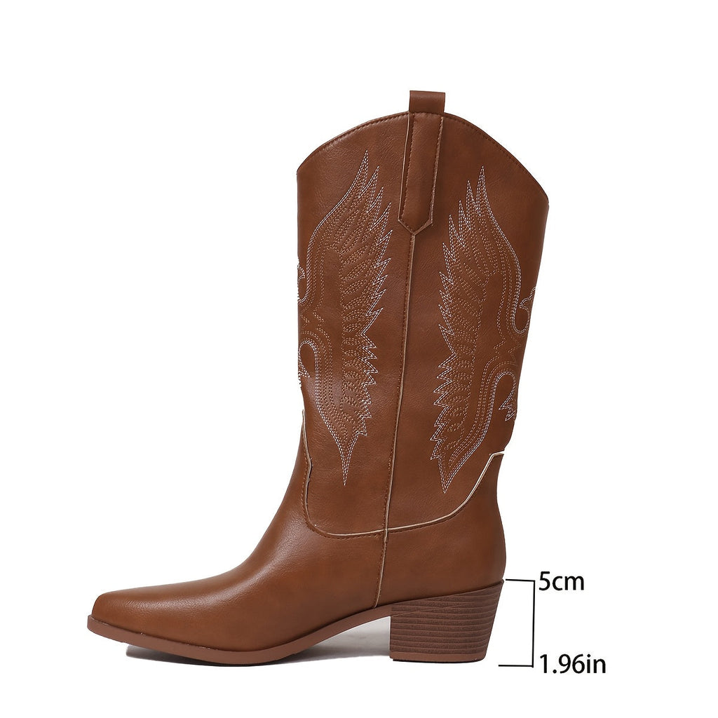Women's Roomy Wide Calf Slip-On Western Boots